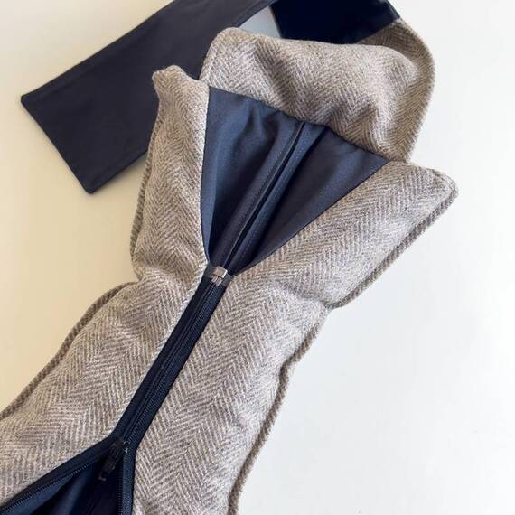 Hundebett-Kopfkissen Tweed "Stone" • reine Wolle