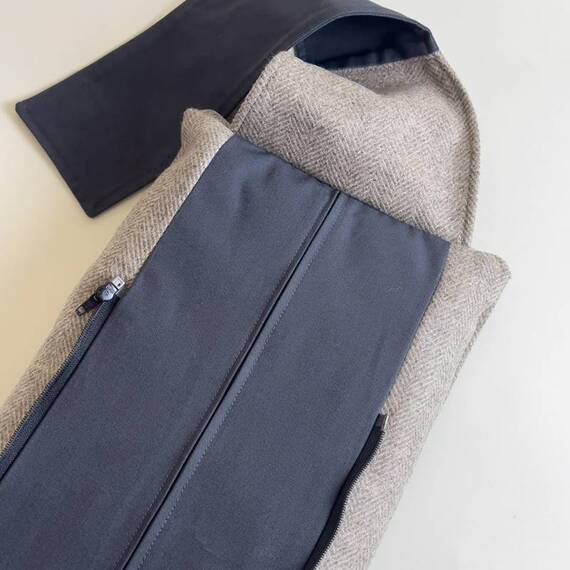 Hundebett-Kopfkissen Tweed "Stone" • reine Wolle