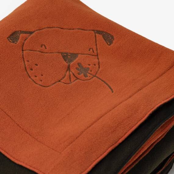 XL Kuscheldecke für Hund und Halter • Polarfleece rostrot | braun