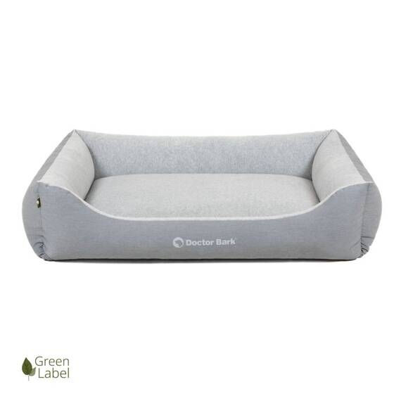 Hundebett hellgrau • waschbar bei 60 Grad • Doctor Bark Green Label