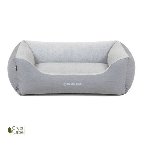 Hundebett hellgrau • waschbar bei 60 Grad • Doctor Bark Green Label