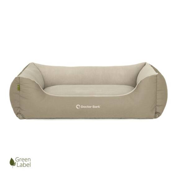 Hundebett beige • waschbar bei 60 Grad • Doctor Bark Green Label