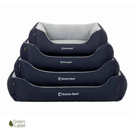 Hundebett dunkelblau • waschbar bei 60 Grad • Doctor Bark Green Label