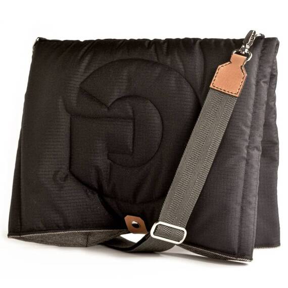 Hunde-Reisedecke FANNY mit Gurt • schwarz | greige