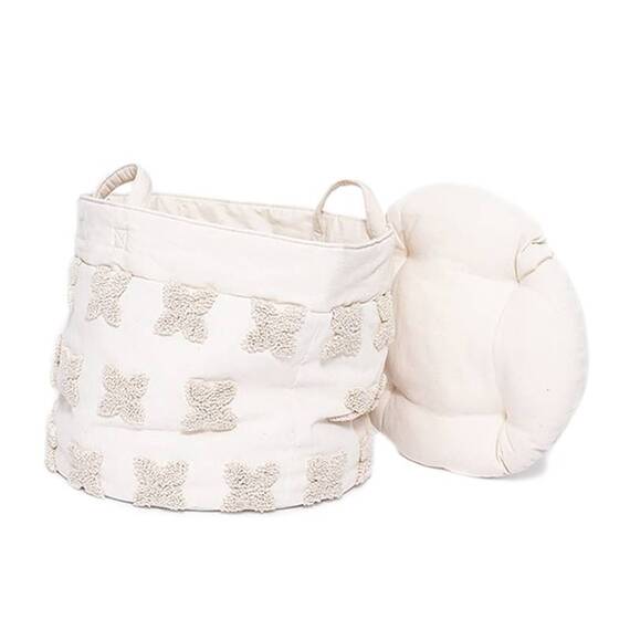 Hundekörbchen mit umklappbarem Rand, Baumwolle • Louis Flowers crème