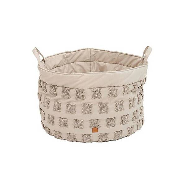 Hundekörbchen mit umklappbarem Rand, Baumwolle • Louis Flowers taupe