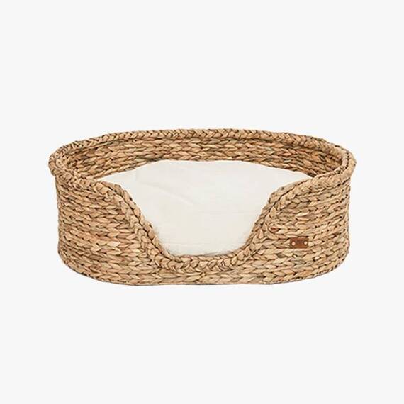 Gemütliches Hundekörbchen aus Wasserhyazinthe 'Goofy'