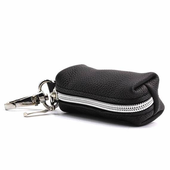 Kotbeutelspender aus Leder ‘Zamperl' schwarz