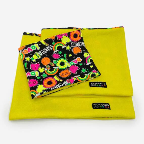 Wende-Loop für Hunde • Polarfleece • Graffiti schwarz