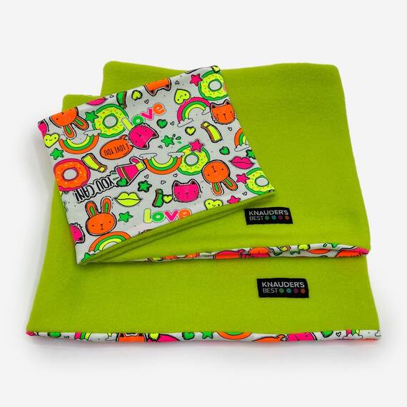 Wende-Loop für Hunde • Polarfleece • Graffiti weiß