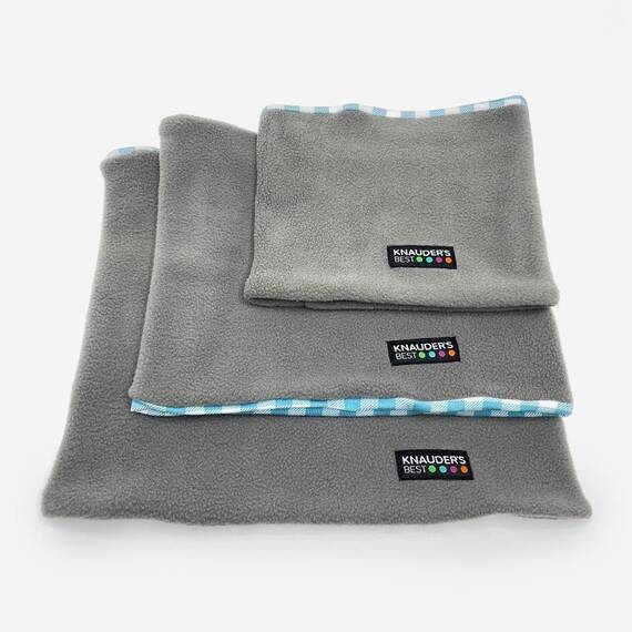 Wende-Loop für Hunde • Polarfleece • Karo hellblau