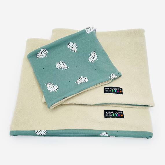 Wende-Loop für Hunde • Polarfleece • Lucky Sheep salbei