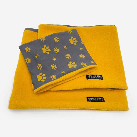 Wende-Loop für Hunde • Polarfleece • Pfoten safran