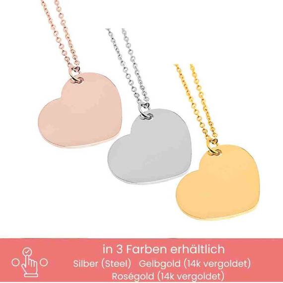 Halskette 'Herz' mit graviertem Hundeportrait nach Foto • gold