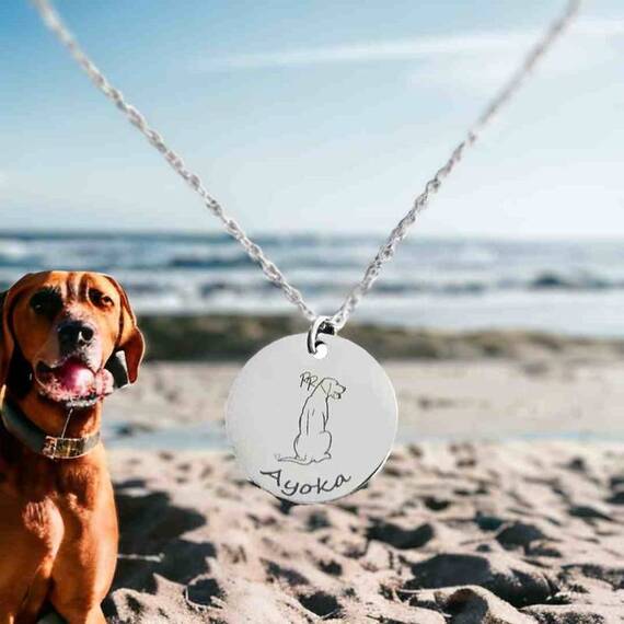 Halskette Rhodesian Ridgeback, gold • personalisierbar