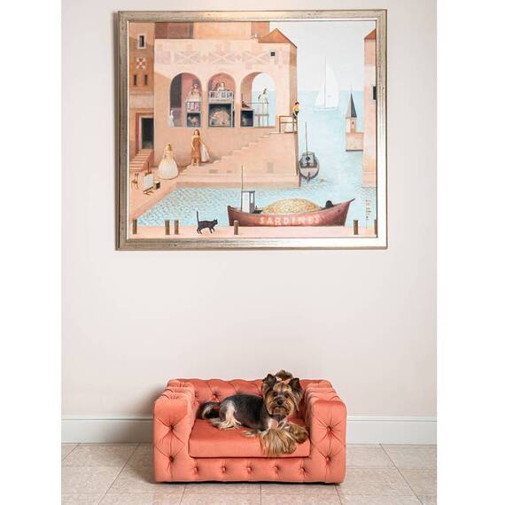 Luxus Hundesofa für kleine Hunde • GLAMOUR peach
