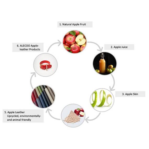 Hundeleine aus Baumwolle und Apfelleder, 130cm • Amal Cognac