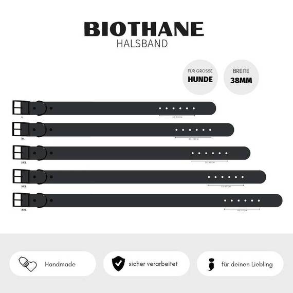 BioThane® Halsband mit Name • konfigurierbar • 38 mm