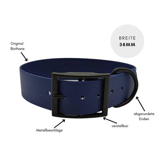 BioThane® Halsband mit Name • konfigurierbar • 38 mm