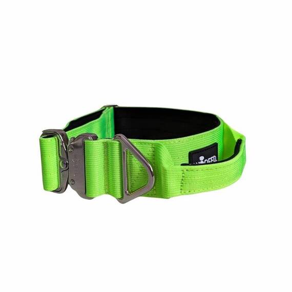 Breites Tactical Halsband mit Griff • gepolstert • Apple Green