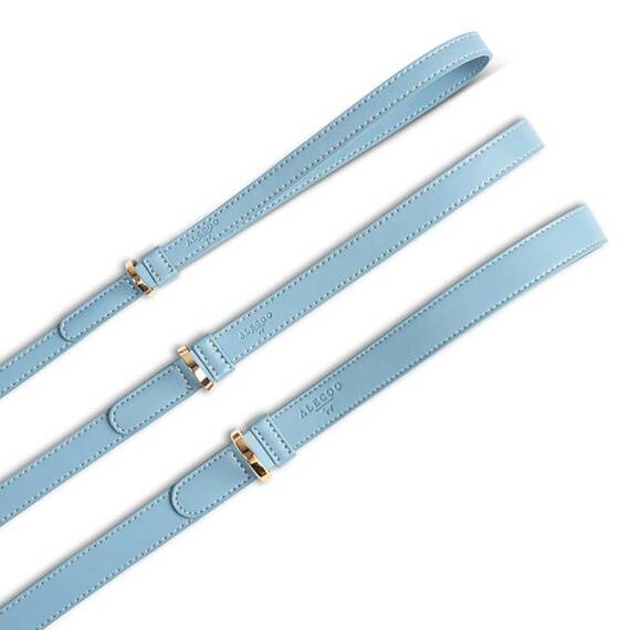 Vegane Hundeleine aus Apfelleder, blau • Cityleine CLASSY ICE GOLD