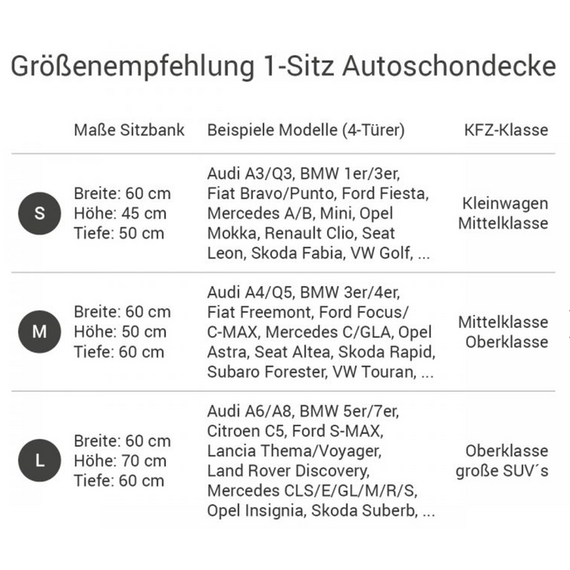 Hunde Autodecke für die Rückbank • 1 Sitz • braun