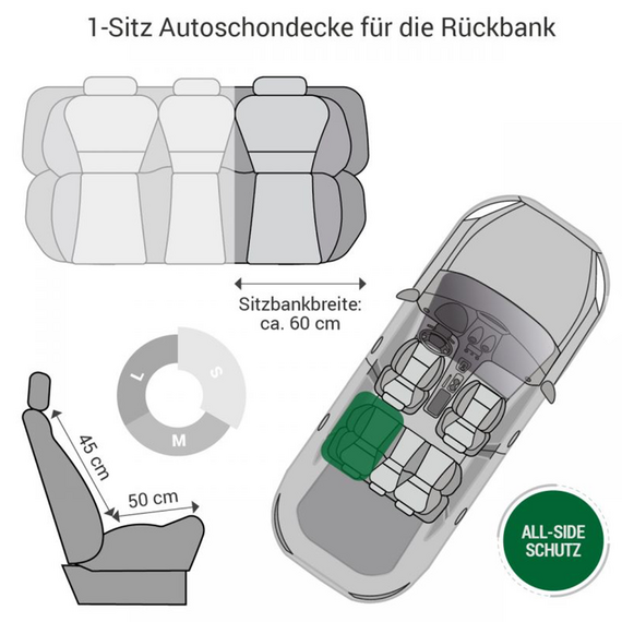 Hunde Autodecke für die Rückbank • 1 Sitz • braun