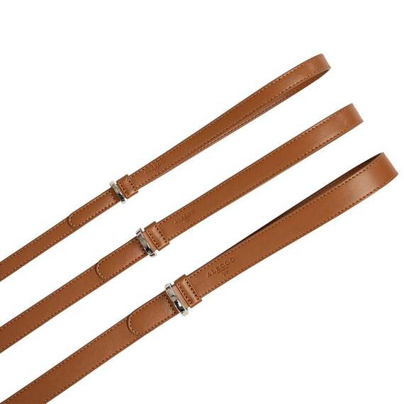 Vegane Hundeleine aus Apfelleder, braun • Cityleine CLASSY COGNAC SILVER