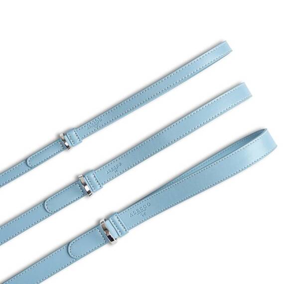 Vegane Hundeleine aus Apfelleder, blau • Cityleine CLASSY ICE SILVER