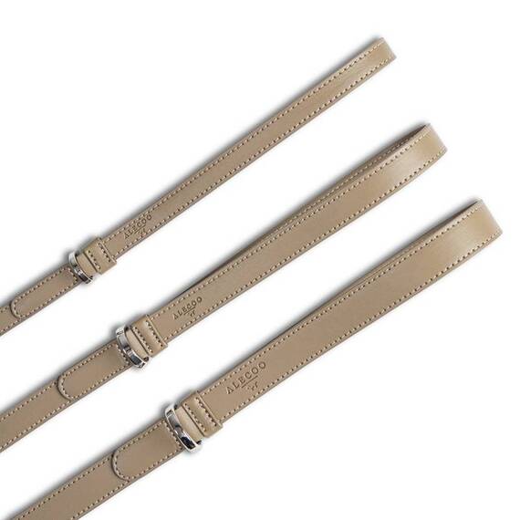 Vegane Hundeleine aus Apfelleder, beige • Cityleine CLASSY SAND SILVER