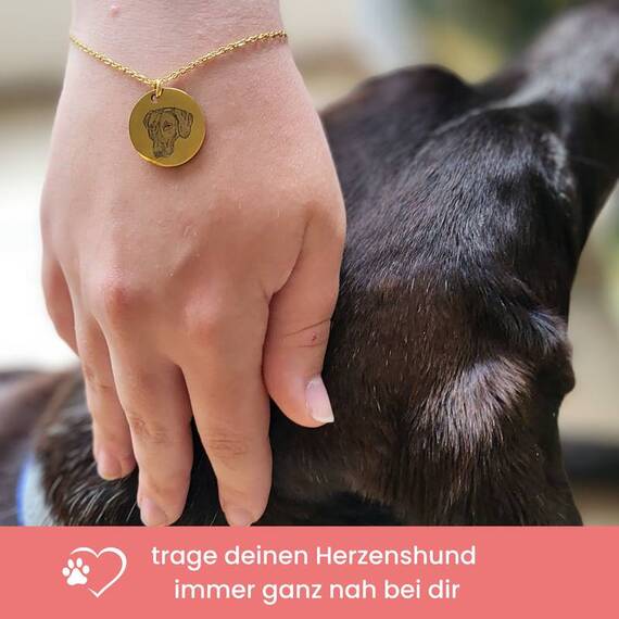 Armband mit Hundeportrait nach Foto • silber