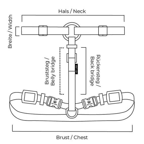 Y-Geschirr Outdoor Flex, verstellbar mit Haltegriff • neonorange | grün