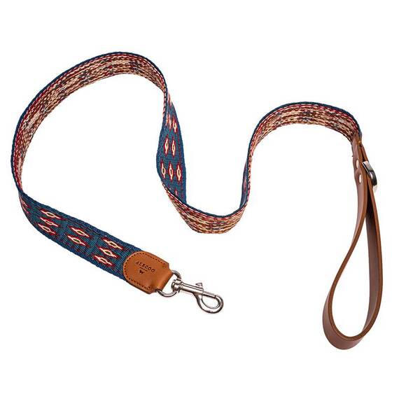 Hundeleine aus Baumwolle und Apfelleder, 130cm • Amal Ocean