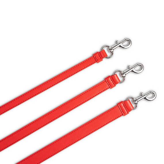Vegane Hundeleine aus Apfelleder, rot • Cityleine CLASSY SUNSET SILVER
