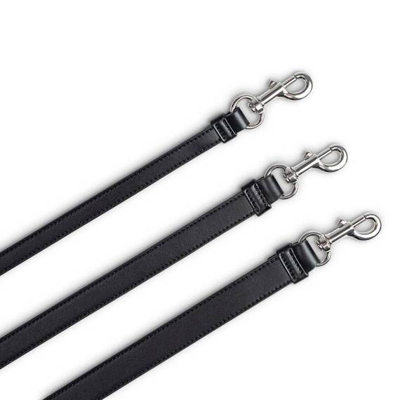 Vegane Hundeleine aus Apfelleder, schwarz • Cityleine CLASSY COAL SILVER