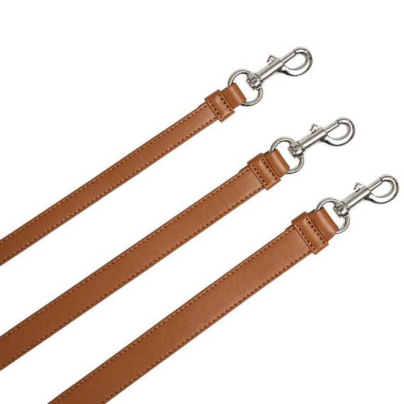 Vegane Hundeleine aus Apfelleder, braun • Cityleine CLASSY COGNAC SILVER