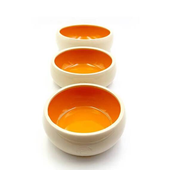 Standfester Keramik-Hundenapf • beige | orange