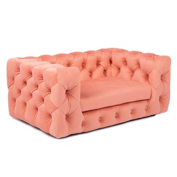 Luxus Hundesofa für kleine Hunde • GLAMOUR peach