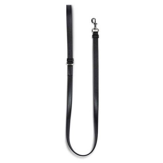 Vegane Hundeleine aus Apfelleder, schwarz • Cityleine CLASSY COAL SILVER