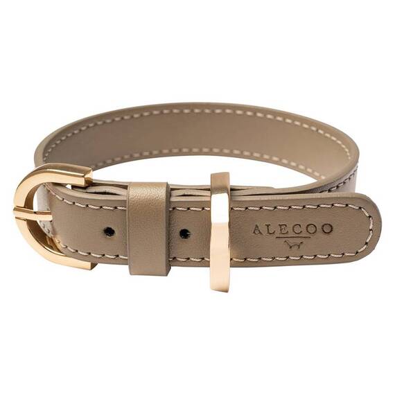 Veganes Hundehalsband aus Apfelleder beige • CLASSY SAND GOLD