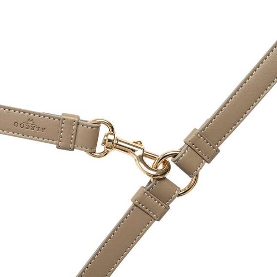 Vegane Hundeleine aus Apfelleder, beige • Kombileine CLASSY SAND GOLD