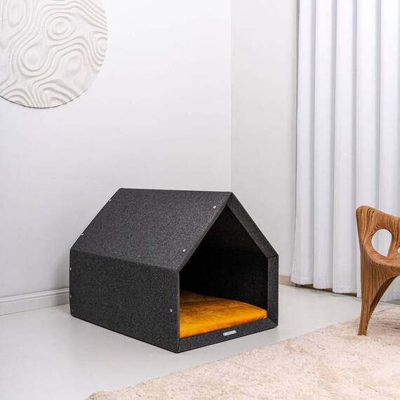 Hundehöhle Filz dunkelgrau • PETHome • mit Einlegekissen nach Wahl