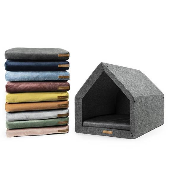 Hundehöhle Filz dunkelgrau • PETHome • mit Einlegekissen nach Wahl