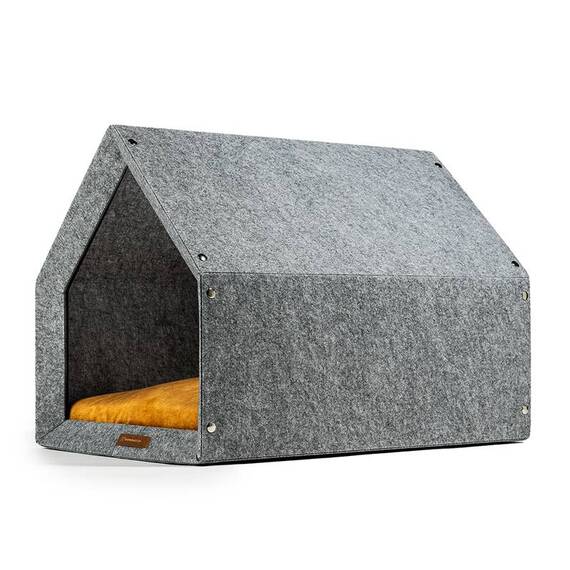 Hundehöhle Filz hellgrau • PETHome • mit Einlegekissen nach Wahl