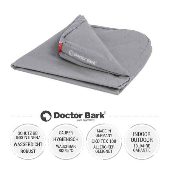 Wasserfester Bezug • Doctor Bark® Loungekissen • hellgrau