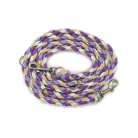 Paracord-Hundeleine, lila | beige