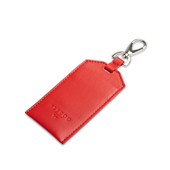 Kotbeutelspender aus Apfelleder rot • CLASSY SUNSET SILVER