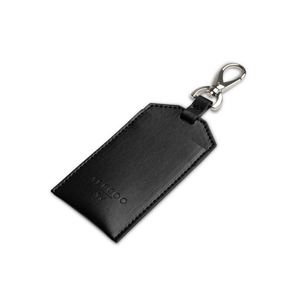 Kotbeutelspender aus Apfelleder schwarz • CLASSY COAL SILVER