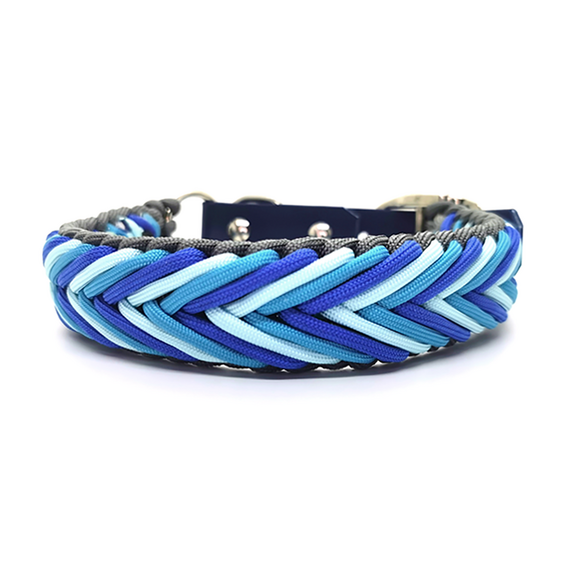 Paracord-Halsband • Blautöne