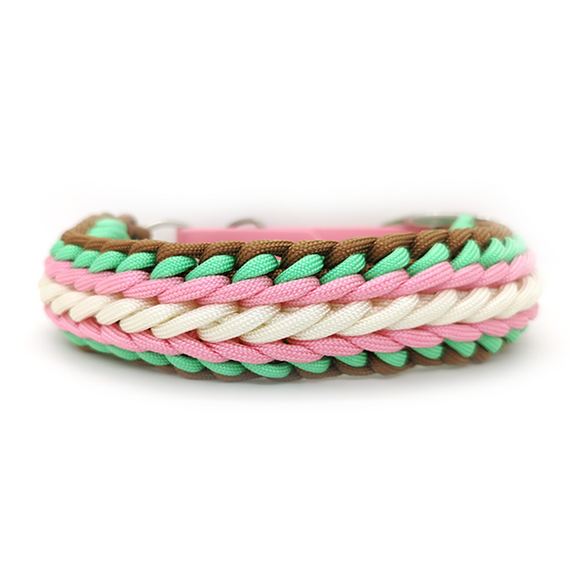 Paracord-Halsband • Pastelltöne rosa